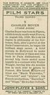 1938 Player's Film Stars Third Series #5 Charles Boyer Back