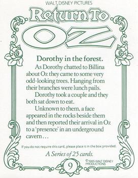1985 Walt Disney Return to Oz #9 Dorothy in the forest. Back