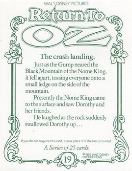 1985 Walt Disney Return to Oz #19 The crash landing. Back