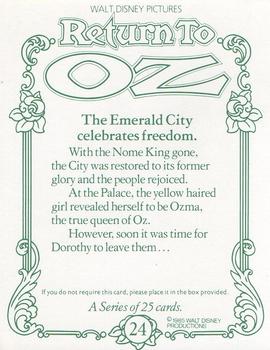 1985 Walt Disney Return to Oz #24 The Emerald City celebrates freedom. Back