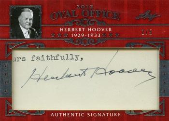2012 Leaf Oval Office #NNO Herbert Hoover Front