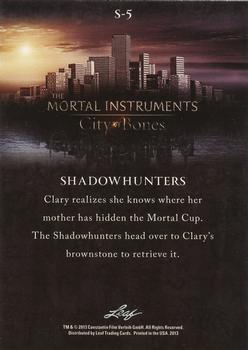 2013 Leaf The Mortal Instruments: City of Bones #S-5 Shadow Hunters Back