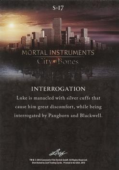 2013 Leaf The Mortal Instruments: City of Bones #S-17 Interrogation Back