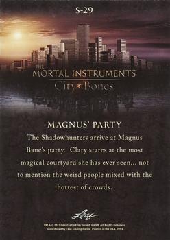 2013 Leaf The Mortal Instruments: City of Bones #S-29 Magnus' Party Back