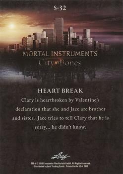 2013 Leaf The Mortal Instruments: City of Bones #S-32 Heart Break Back