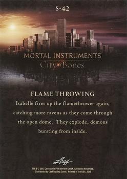 2013 Leaf The Mortal Instruments: City of Bones #S-42 Flame Throwing Back