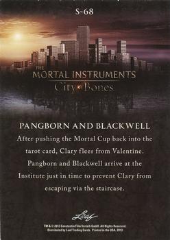 2013 Leaf The Mortal Instruments: City of Bones #S-68 Pangborn and Blackwell Back