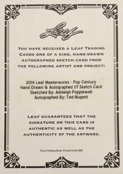 2014 Leaf Pop Century Masterworks #NNO Ted Nugent Back