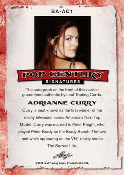 2014 Leaf Pop Century #BA-AC1 Adrianne Curry Back