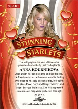 2015 Leaf Pop Century - Stunning Starlets Silver #SS-AK1 Anna Kournikova Back