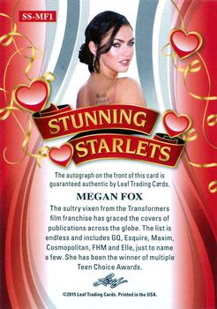 2015 Leaf Pop Century - Stunning Starlets Red #SS-MF1 Megan Fox Back