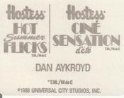 1988 Hostess Hot Summer Flicks Stickers #2 Dan Aykroyd Back