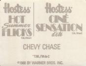 1988 Hostess Hot Summer Flicks Stickers #9 Chevy Chase Back