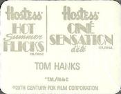 1988 Hostess Hot Summer Flicks Stickers #14 Tom Hanks Back
