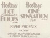 1988 Hostess Hot Summer Flicks Stickers #22 River Phoenix Back