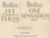 1988 Hostess Hot Summer Flicks Stickers #31 Number 5 Back
