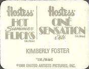 1988 Hostess Hot Summer Flicks Stickers #38 Kimberly Foster Back
