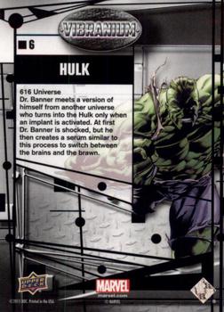 2015 Upper Deck Marvel Vibranium - Raw #6 Hulk Back
