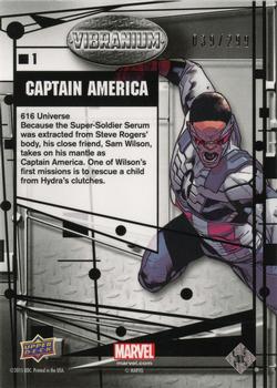 2015 Upper Deck Marvel Vibranium - Molten #1 Captain America Back