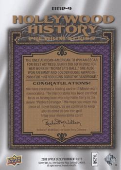2009 Upper Deck Prominent Cuts - Hollywood History Material Premium Series #HHP-9 Halle Berry Back