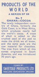 1958 Sweetule Products of the World #9 Ghana Back