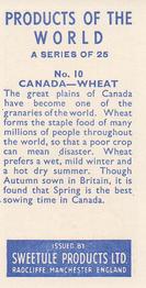 1958 Sweetule Products of the World #10 Canada Back