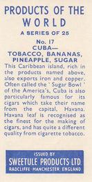 1958 Sweetule Products of the World #17 Cuba Back
