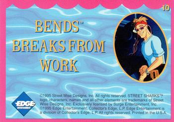 1995 Edge Street Sharks #10 Bends Breaks from Work Back