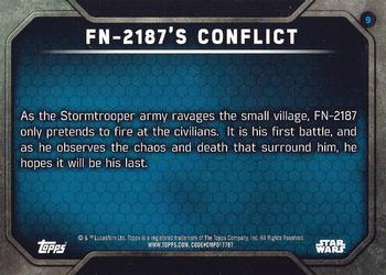 2016 Topps Star Wars The Force Awakens Series 2 #9 FN-2187's Conflict Back