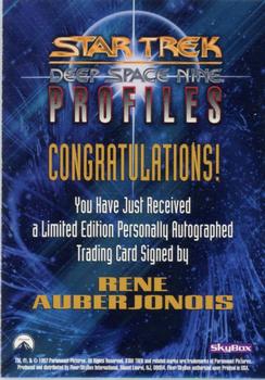 1997 Fleer Star Trek Deep Space Nine Profiles - Autographs #NNO Rene Auberjonois / Odo Back