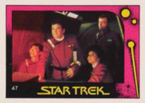 1982 Monty Gum Star Trek II: The Wrath of Khan #47 Sulu, Kirk, McCoy and Uhura in Shuttlecraft Front