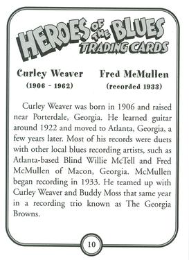 2011 Heroes of the Blues - 3rd Printing #10 Curley Weaver and Fred McMullen Back
