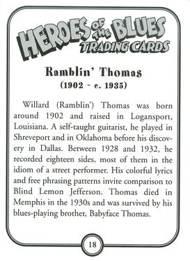 2011 Heroes of the Blues - 3rd Printing #18 Ramblin' Thomas Back