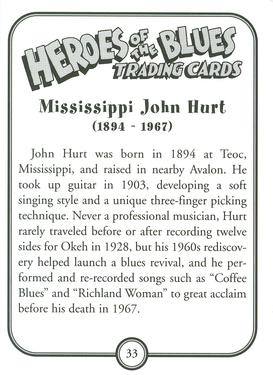 2011 Heroes of the Blues - 3rd Printing #33 Mississippi John Hurt Back