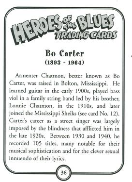 2011 Heroes of the Blues - 3rd Printing #36 Bo Carter Back