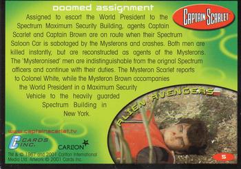 2001 Cards Inc. Captain Scarlet #5 Doomed Assignment Back