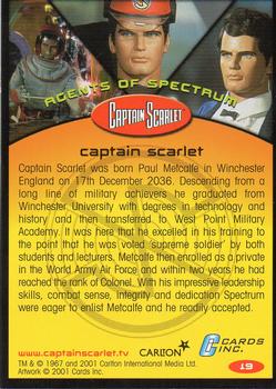 2001 Cards Inc. Captain Scarlet #19 Captain Scarlet Back