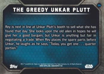 2016 Topps Star Wars The Force Awakens Series 2 - Lightsaber Green #24 The Greedy Unkar Plutt Back