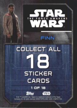 2016 Topps Star Wars The Force Awakens Series 2 - Character Stickers #1 Finn Back