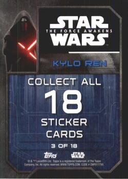 2016 Topps Star Wars The Force Awakens Series 2 - Character Stickers #3 Kylo Ren Back
