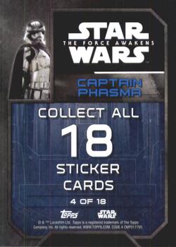 2016 Topps Star Wars The Force Awakens Series 2 - Character Stickers #4 Captain Phasma Back