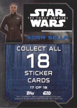 2016 Topps Star Wars The Force Awakens Series 2 - Character Stickers #17 Korr Sella Back
