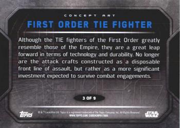 2016 Topps Star Wars The Force Awakens Series 2 - Concept Art #3 First Order TIE Fighter Back