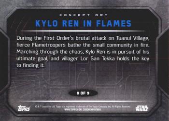 2016 Topps Star Wars The Force Awakens Series 2 - Concept Art #8 Kylo Ren in Flames Back