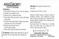 2013 Enterplay G.I. Joe Retaliation - Temporary Tattoos #T1  Back