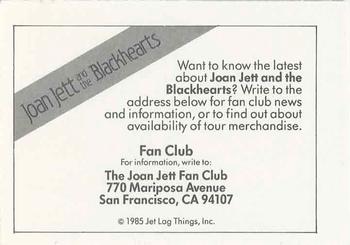 1985 Wonder Bread Rock Stars #NNO Joan Jett & The Blackhearts Back