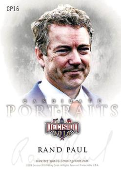 2016 Decision 2016 - Candidate Portraits #CP16 Rand Paul Back