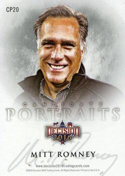 2016 Decision 2016 - Candidate Portraits #CP20 Mitt Romney Back