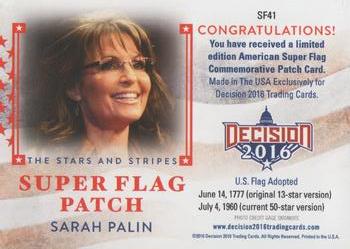 2016 Decision 2016 - Super Flags #SF41 Sarah Palin Back