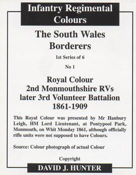 2006 Regimental Colours : The South Wales Borderers 1st Series #1 Royal Colour Monmouthshire RVs 1861-1909 Back